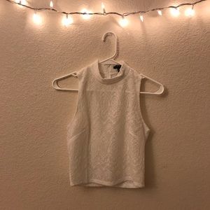 White lace crop top